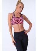 Rosafarbenes Sporttop mit Leopardenmuster MR15498 – Online-Shop – Boutique